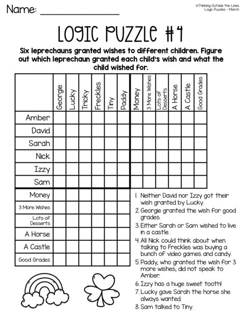 free printable logic puzzles with answers | Printable Logic Puzzles