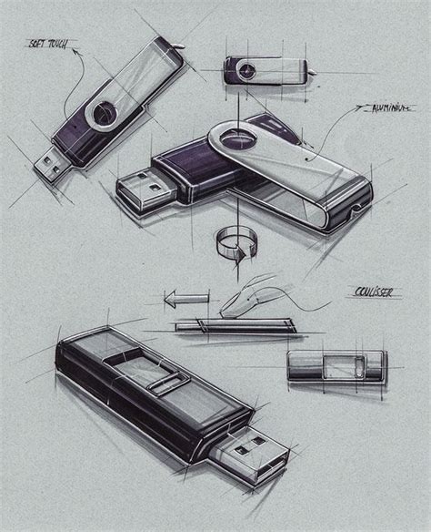 Sketches we like / Vintage / USb Stick / marker Render /: Ppt Design ...