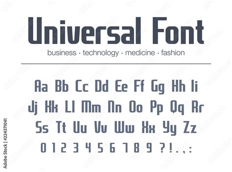 Universal font for business headline text. Condensed, narrow alphabet. Technology typography ...