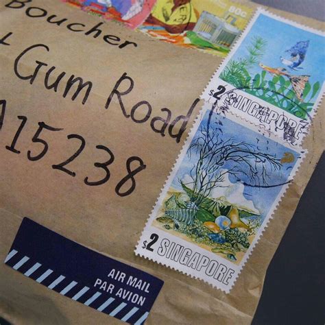 I preferred stamps on this little snail mail envelope. Post office is my favorite place to go ...