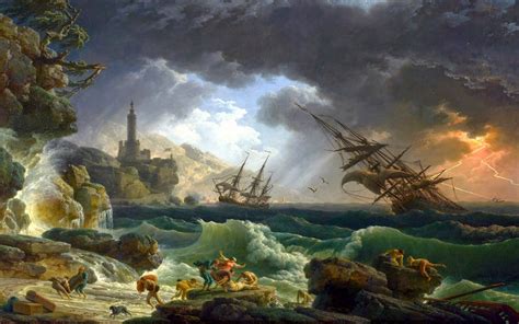 Claude-Joseph Vernet - National Gallery (London) NG6601. A Shipwreck in Stormy Seas (Date 1773 ...