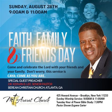 Faith, Family & Friends Day – Kerwin B. Lee Ministries | Friends day ...