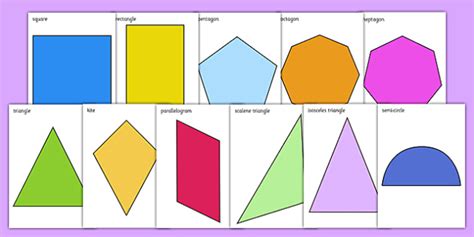 2D Shapes Cut-Outs | 2D Shapes Posters | Images