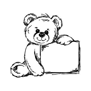 Pencil Sketch Of Teddy Bear Teddy Bear Sketch Bear Sketch Drawings | My ...