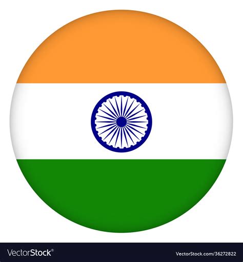 Flag india round icon badge or button indian Vector Image