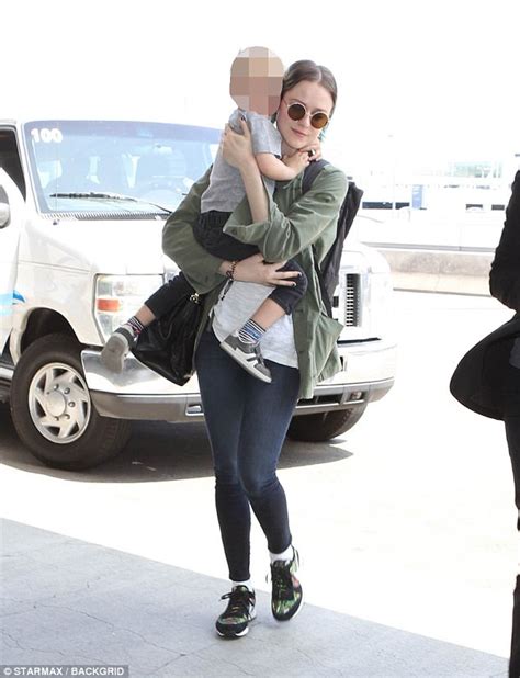 Evan Rachel Wood looks trendy with her son at LAX airport | Daily Mail Online