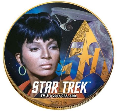 Coin Collector Lieutenant Uhura Star Trek 50th Anniversary Colorized 24K Gold-Plated Silver ...