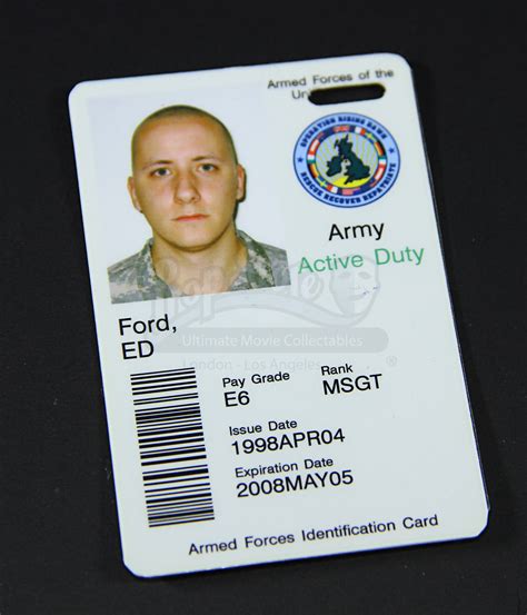 Cool Military Id Card Us Army 2022