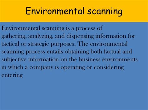 Environmental scanning