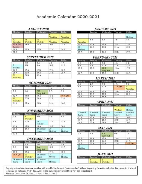 Charlotte-Mecklenburg Schools Calendar 2020-2021