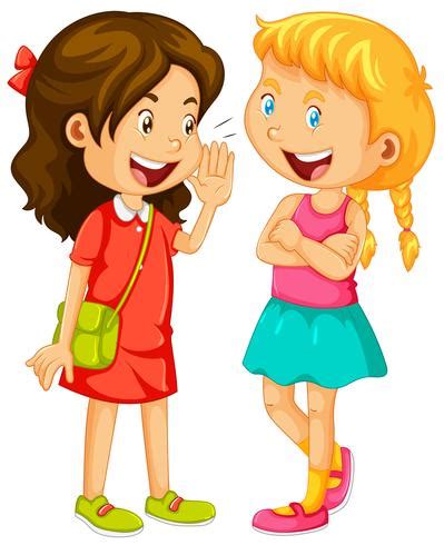 Two girls gossipping on white background 418241 Vector Art at Vecteezy