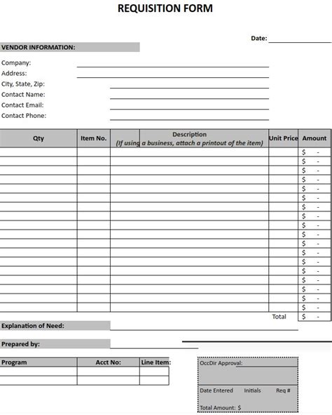 Requisition Template