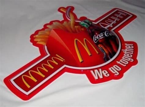 COCA COLA COKE & FRIES SIGN - MCDONALDS -3/DIMENSIONAL - 24" - NEW IN ...