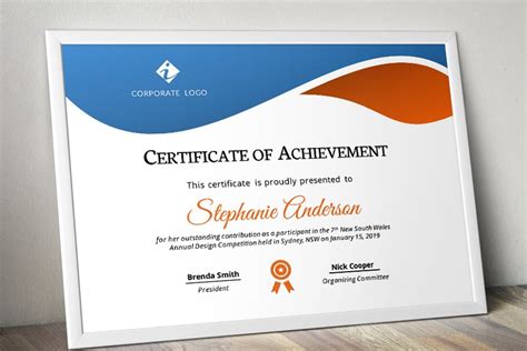 PowerPoint Certificate Template | Creative Stationery Templates ~ Creative Market