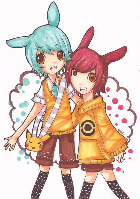 Minun and Plusle by Rimme on DeviantArt