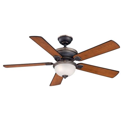 Home Decorators Collection Colbert 52 in. Indoor Tarnished Bronze Ceiling Fan with Light Kit and ...