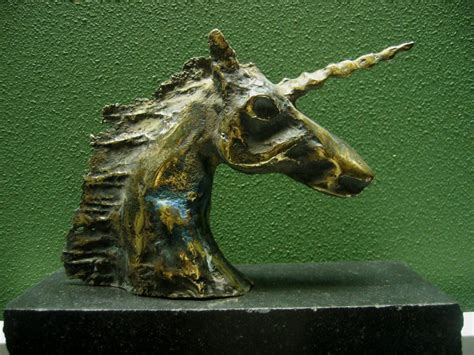 Unicorn (Little Bronze Stylised Head Bust sculpture) – ArtParkS