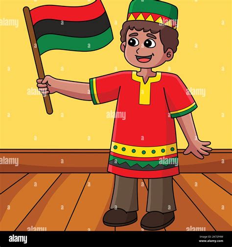 Boy holding flag cartoon hi-res stock photography and images - Alamy