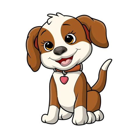 Cute little dog cartoon sitting 29583057 Vector Art at Vecteezy