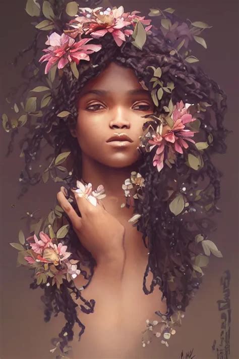 ultra realistic illustration, black girl with flowers | Stable Diffusion | OpenArt