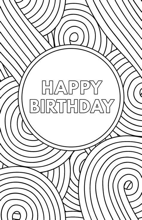 Free Coloring Printable Birthday Cards