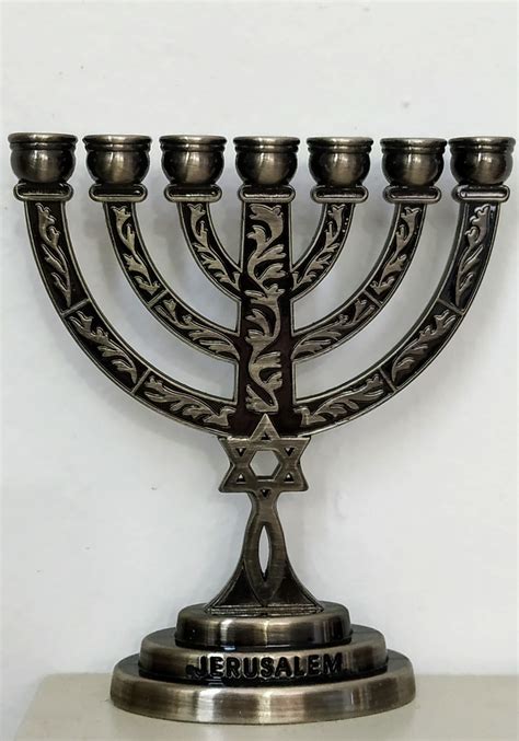 7 Branch Temple Menorah Messianic Pewter - Holy Land WebStore