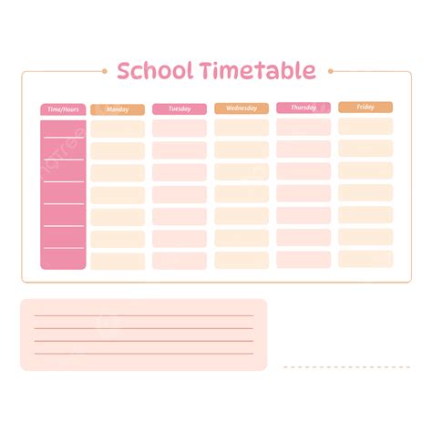 School Timetable Template Pastel Color Aesthetic, Aesthetic School Table, School Table, Cute ...