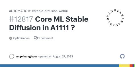 Core ML Stable Diffusion in A1111 ? · AUTOMATIC1111 stable-diffusion ...