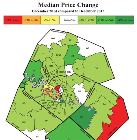 Austin Housing Prices Increased and Decreased Most 2014