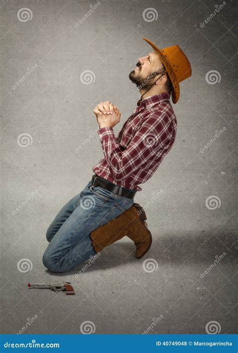 Cow Boy Pray for Forgiveness Stock Photo - Image of angry, character: 40749048