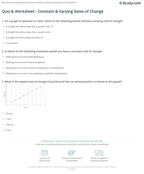 Constant Rate Of Change Worksheet - Wordworksheet.com