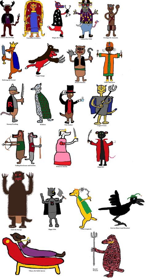 EVERY Redwall Villain by SammyW28 on DeviantArt