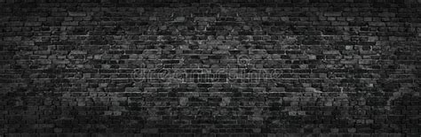 Black Brick Wall of Panoramic View in High Resolution Stock Image ...