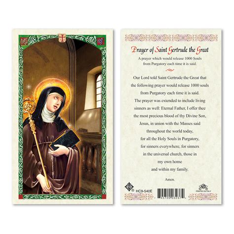 Prayer of Saint Gertrude Prayer Card – The Catholic Gift Store