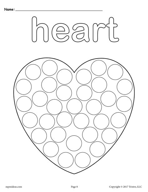 Heart Do-A-Dot Printable - Heart Coloring Page – SupplyMe