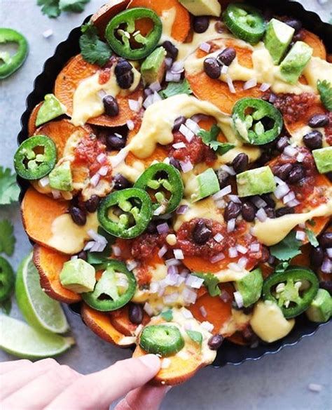 Loaded Sweet Potato Nachos With Cheese Sauce Recipe | The Feedfeed