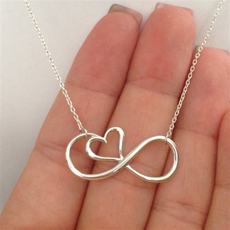 Sterling Silver Heart Infinity Necklace. in 2020 | Heart jewelry ...