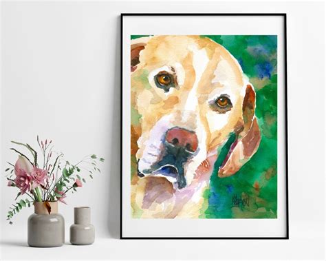 Yellow Labrador Painting Yellow Lab Art Print of Watercolor - Etsy