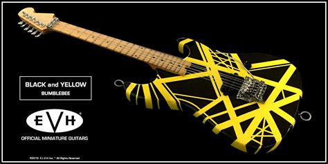 EVH Black & Yellow VH2 "Bumblebee" Eddie Van Halen Mini Guitar Replica ...