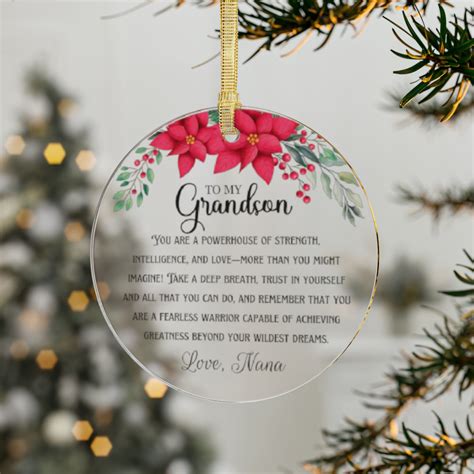 Grandson Gift, Christmas Ornament, Gift From Grandparents, Personalized Ornament to Grandson ...