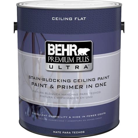 BEHR Premium Plus Ultra 1 gal. Ultra Pure White Ceiling Interior Paint ...