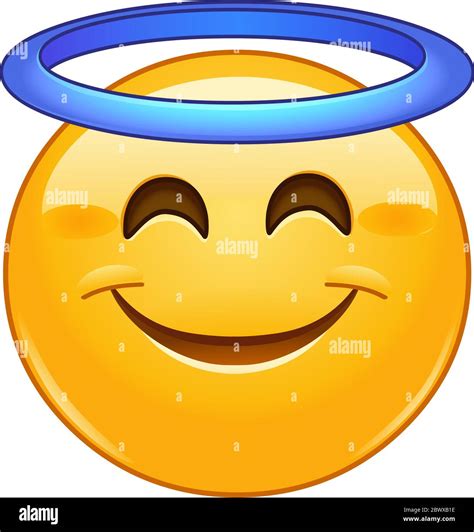 Smiling with halo emoji Stock Vector Images - Alamy