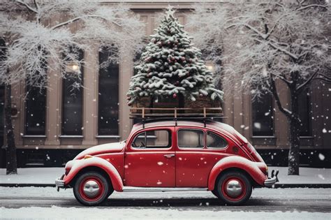 Red vintage beetle car carry | Premium Photo - rawpixel