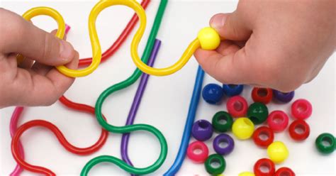 Colorful Silly Straw & Bead Threading Activity for Preschoolers • Kids Activities Blog