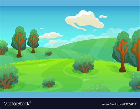 Cartoon landscape nature background Royalty Free Vector