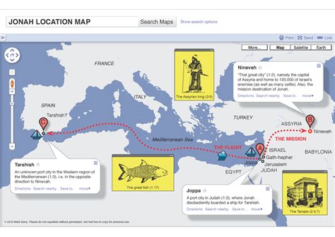 Jonah Bible Story Map