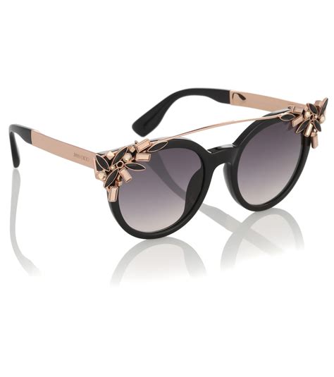 Jimmy Choo Synthetic Viv Crystal-embellished Sunglasses in Black - Lyst