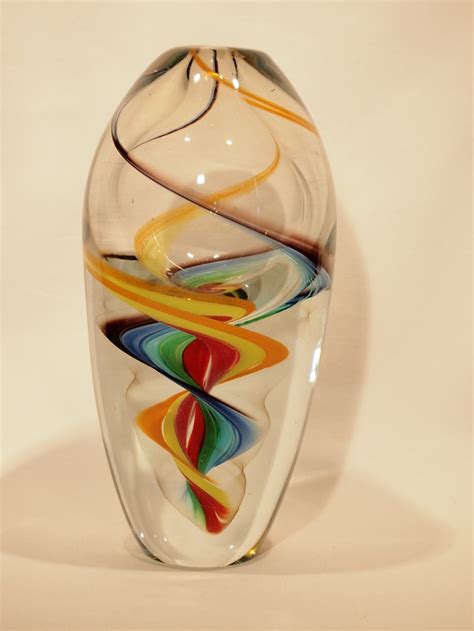 Antiques Atlas - Murano Art Glass Vase Multi Colour Swirl Twist