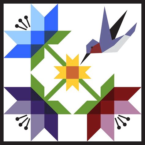 Hummingbird Paper Barn Quilt Pattern — Will County Barn Quilt Trail in ...