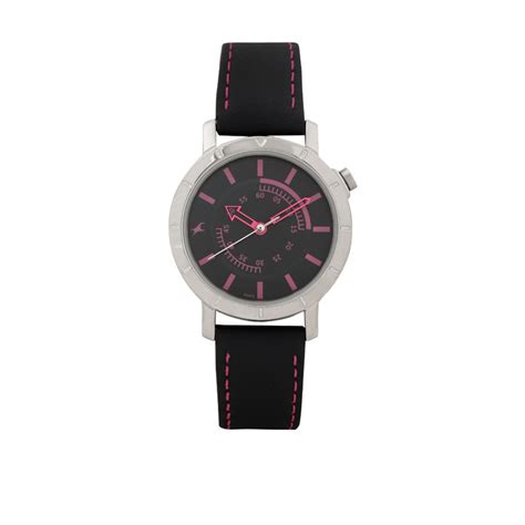 Fastrack Black Dial Black Leather Strap Watch: Buy Fastrack Black Dial ...